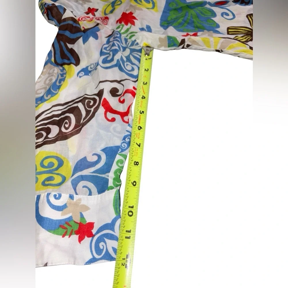 Chico’s Size 1(8/M) Lightweight 100% Cotton Floral Button-Up Blouse Colorful